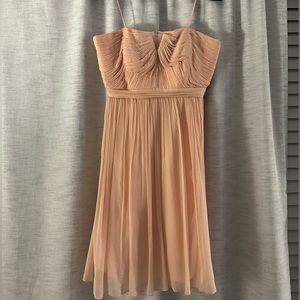 J Crew wedding collection blush chiffon strapless dress. Size 12.